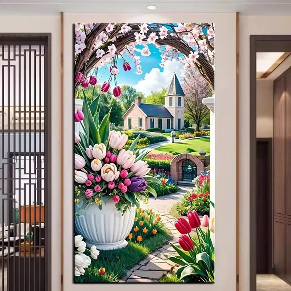 

Large Diamond Art Kits New 2025 Full Square/Round 5D Fantasy Flowers House Landscape Diamond Painting Mosaic Diy Cross Stitch