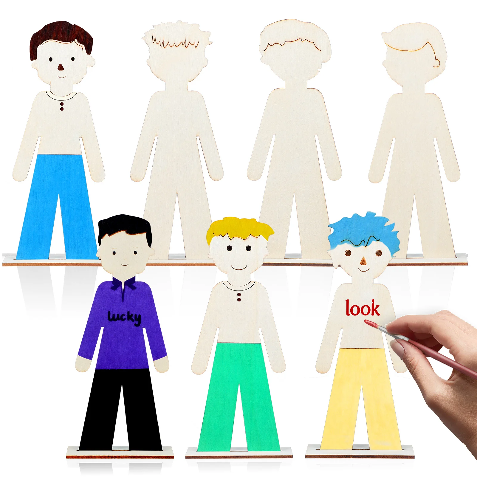 

20pcs Wooden Cutouts Unfinished Wood Slices For Diy Crafts Blank Wood Pieces Hanging Decor Craft Supplies Handicraft Material