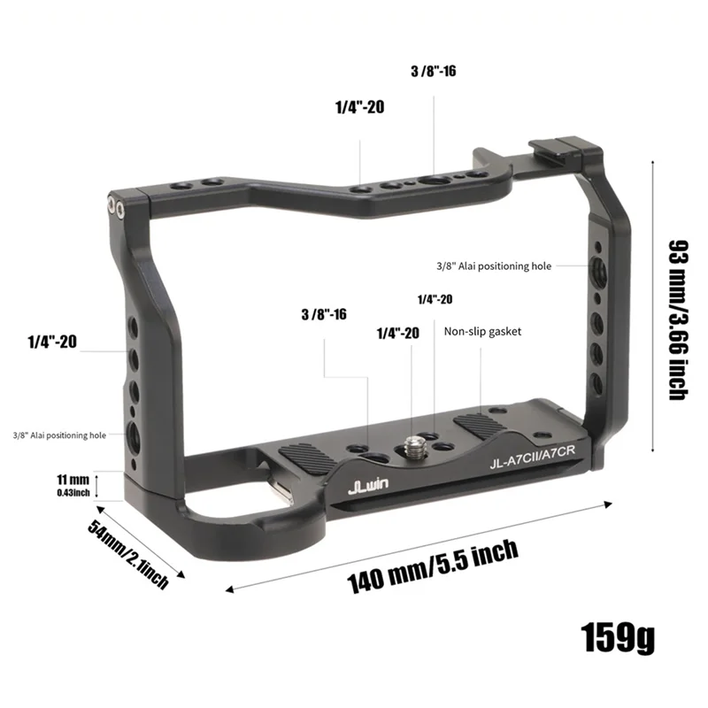 Jlwin กล้องสําหรับ Sony A7CII A7CR A7C2 กล้องขยายกรอบการถ่ายภาพแนวตั้ง SINGLE CAGE-X64A