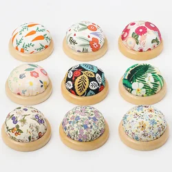 Sewing Fabric Manual DIY Storage Needle Tool Wooden Bottom Needle Insert Bag Pincushion