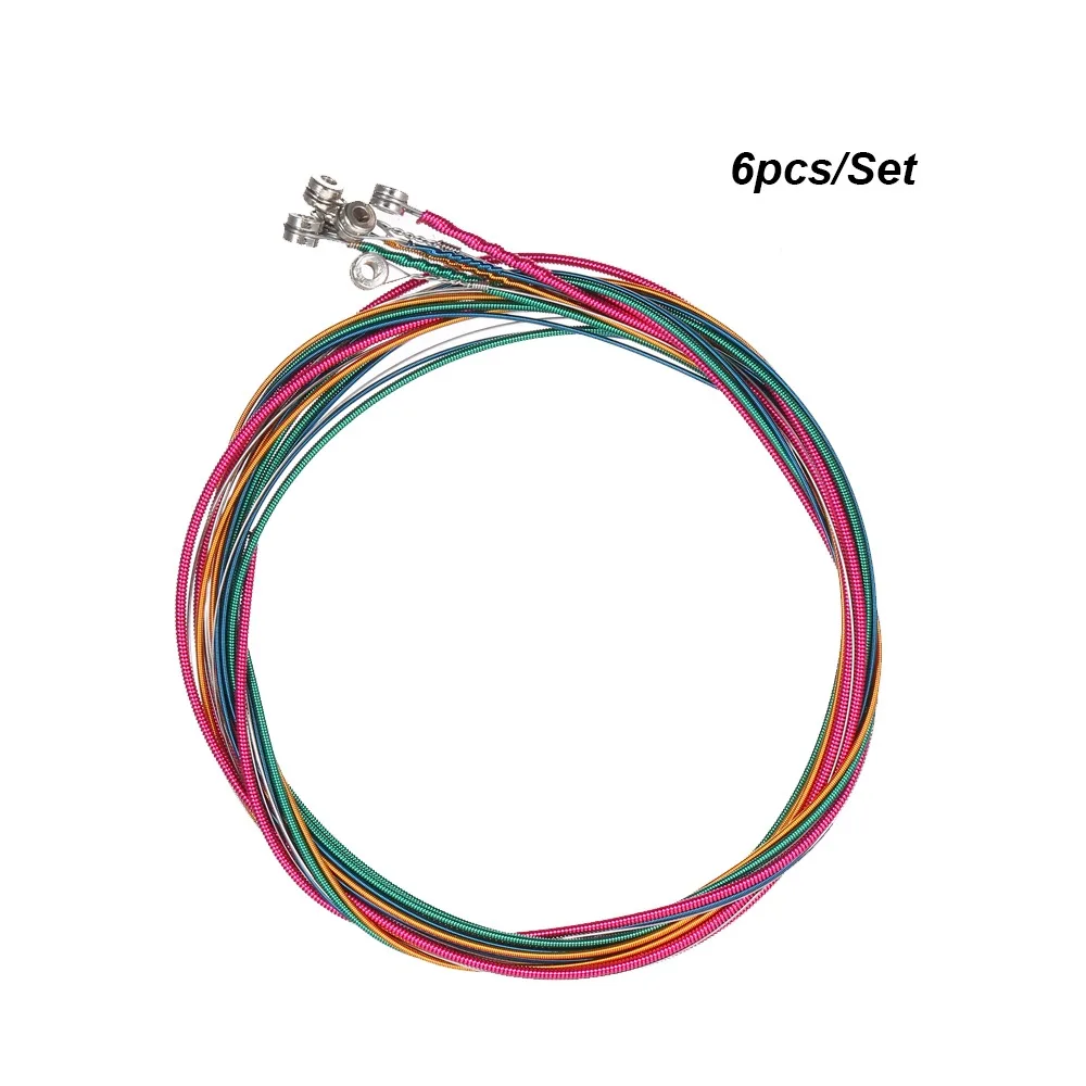 2Sets Colorful Acoustic Guitar Strings Alloy Smooth And Stable Tuning Guitar String Set Replacement Guitar Strings