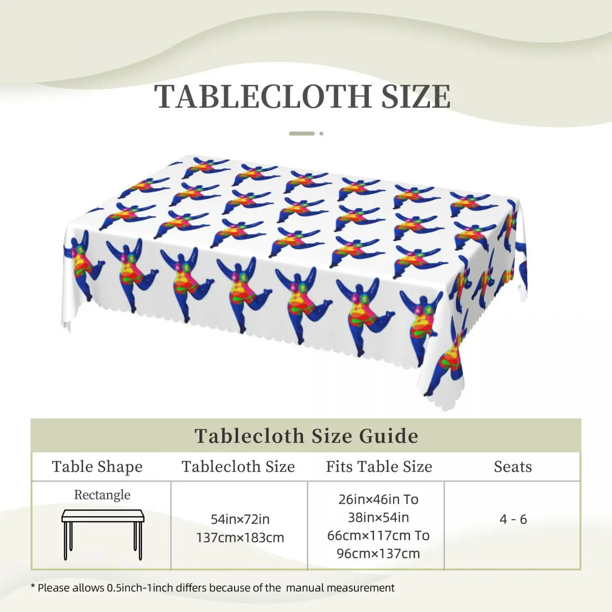 Blue Nana Biriney Tribute To Niki De Saint Phalle Rectangular Tablecloth Oilproof Table Cover for Festival Party Table Cloth
