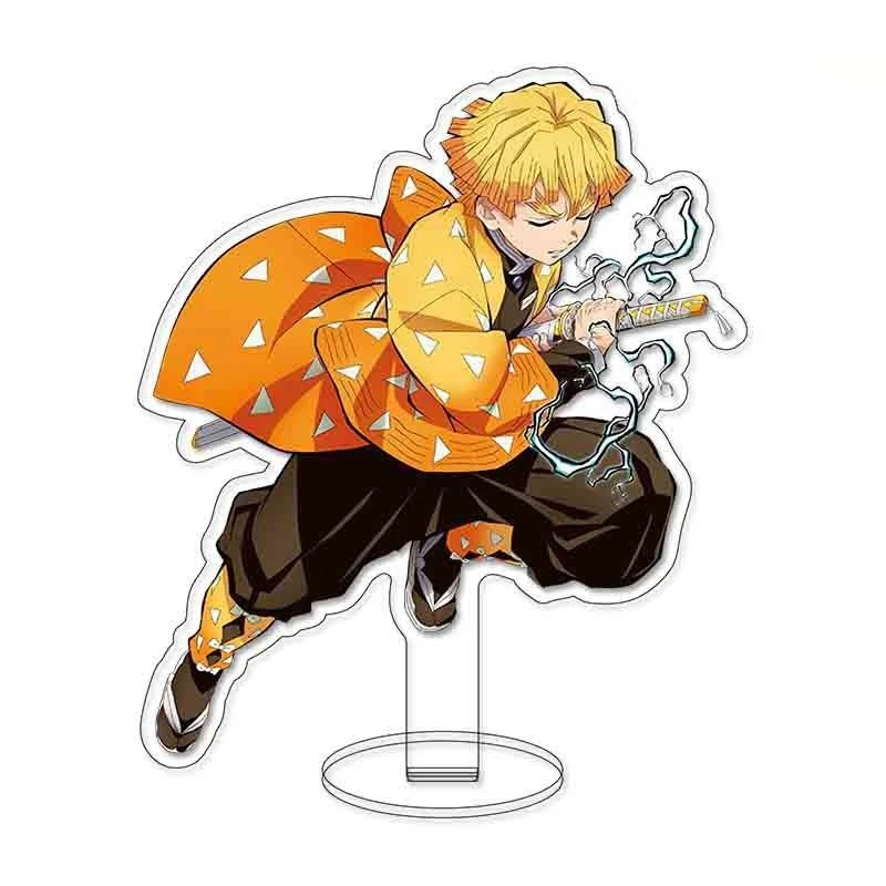 شيطان القاتل أنيمي الطرفية الاكريليك حامل نموذج Tanjirou Zenitsu Nezuko سطح المكتب الحلي هدية عيد ميلاد لعبة #4