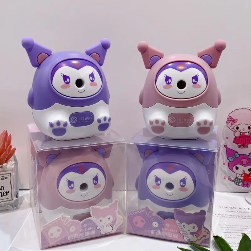 

Sanrio Kuromi Cinnamoroll Аниме Кукла рукав точилка для карандашей переходит механические технические школьные принадлежности ручной работы