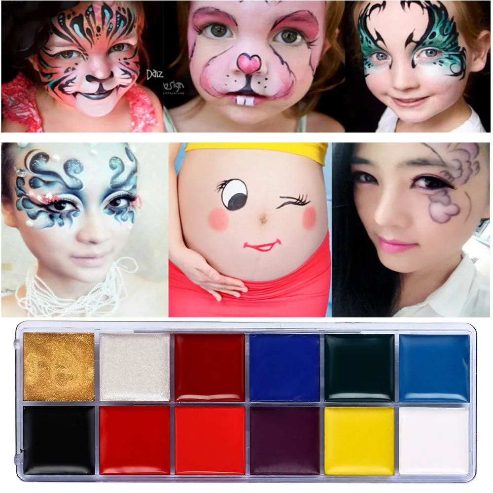 Großhandel Festival körper malerei clown Halloween make-up gesicht malen Ölgemälde Kunst Halloween Party Phantasie Kleid Schönheit Make-Up