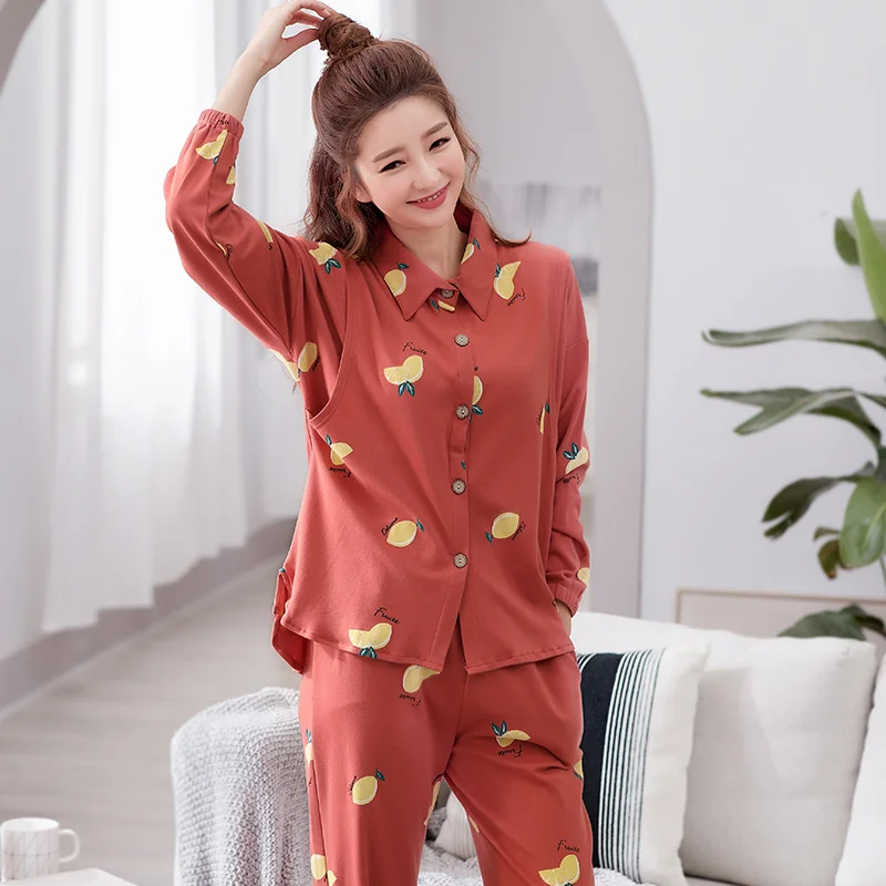 Autumn Winter Cotton Maternity Nursing Pajamas Breast Feeding Nightwear Clothes for Pregnant Women Pregnancy Sleepwear Suits