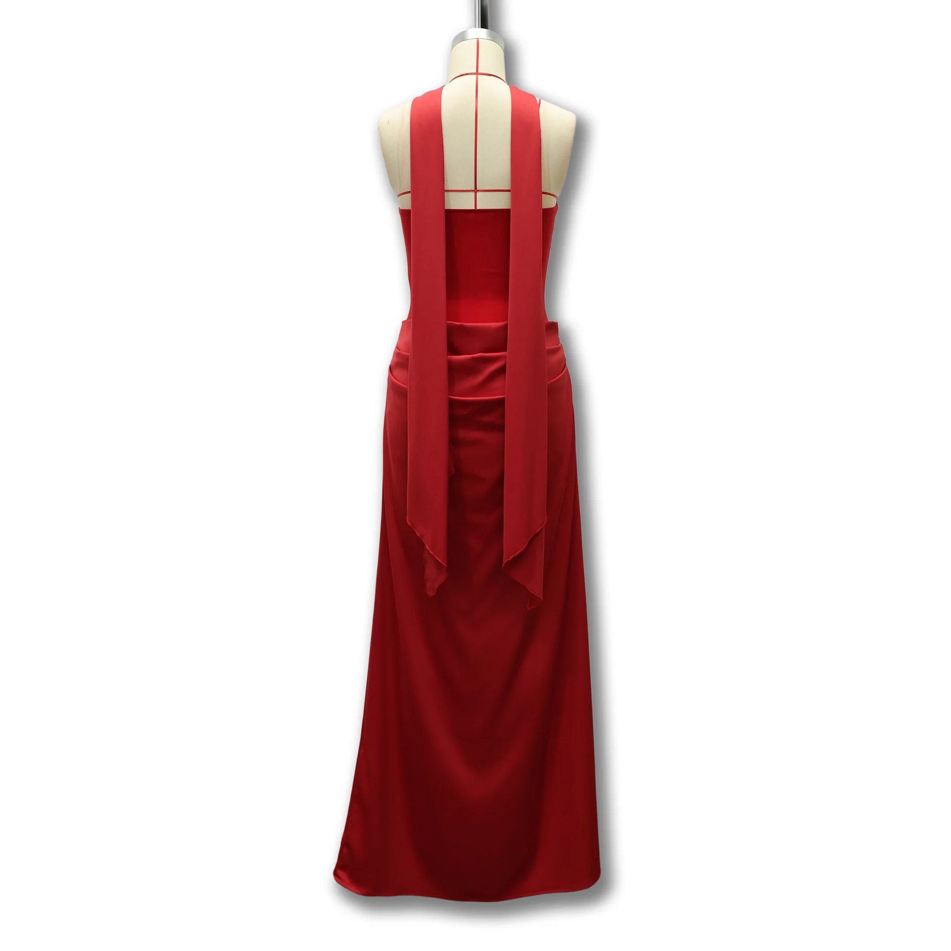 2026 Sommer Neues Elegantes Ärmelloses Figurbetontes Kleid für Damen mit Bandverzierung Formelles Bodycon-Kleid – Detail 5