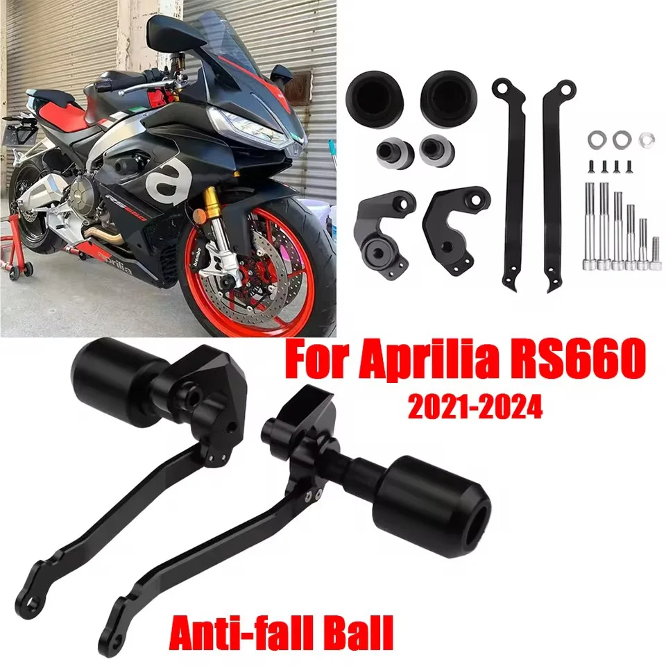 

Motorcycle CNC Frame Sliders Protector Guard Fairing Crash Pad Falling Protection Compatible with APRILIA RS660 2021-2023