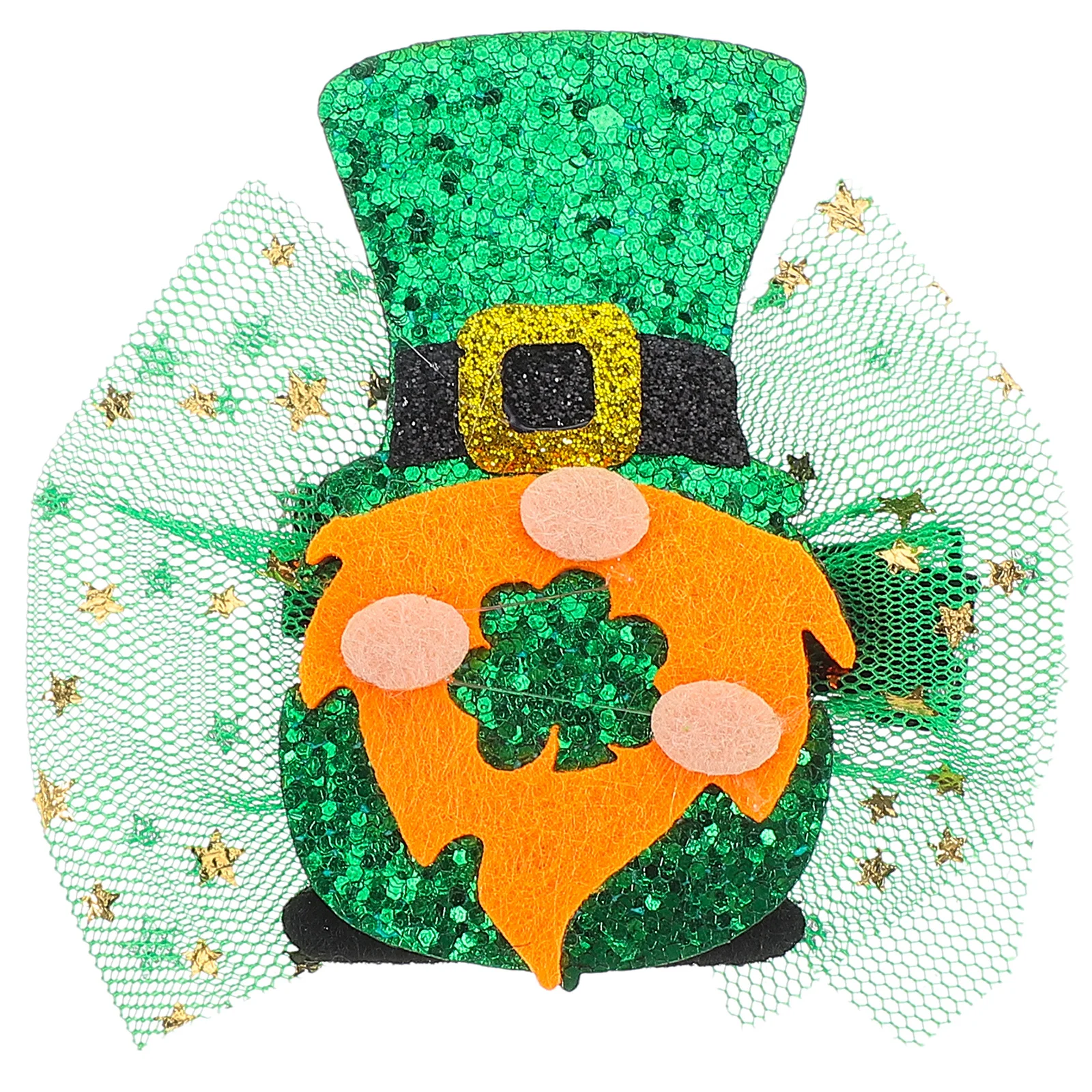 

Girls Irish Festival Hair Clip Mesh Headpiece Clover Design Party Hairpin St Patricks Day Hair Accessory Creative Headdress