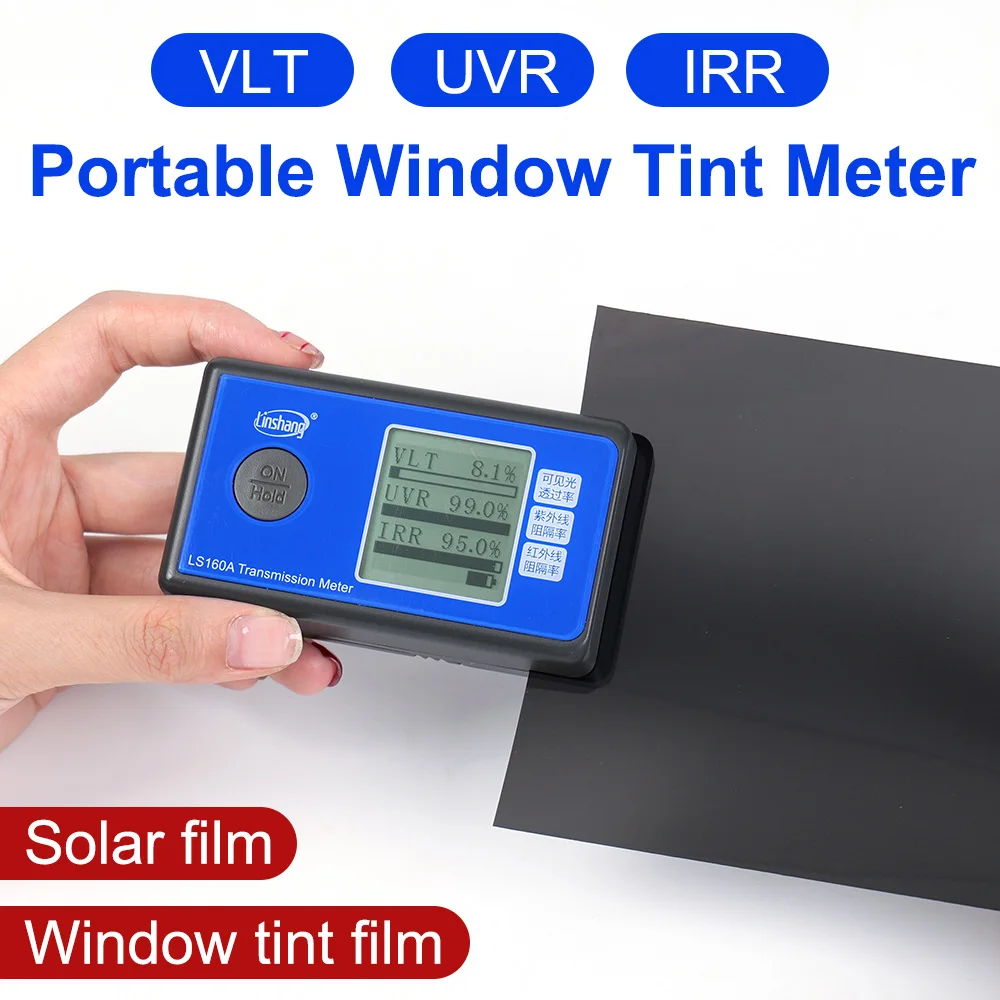 Window tint meter LS160A Linshang Handheld Window Tint Transmission Meter self calibrate with IR UV blocking rate transmittance