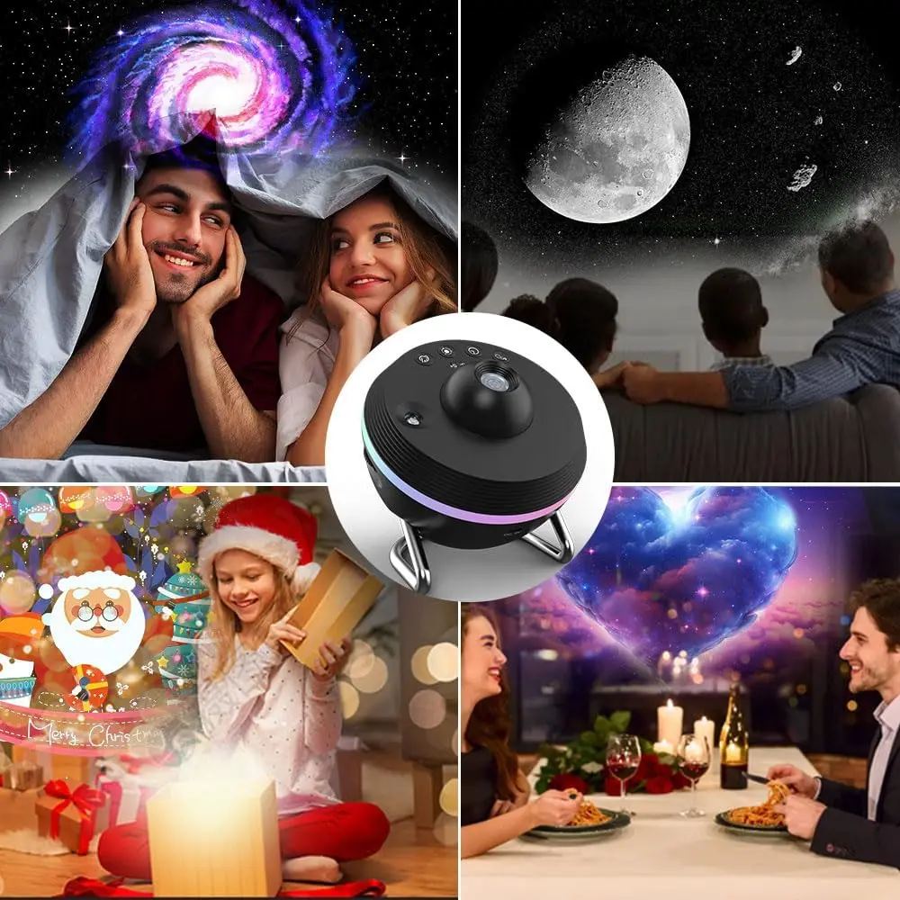 13-in-1 Sternprojektor Nachtlicht 360 °   Grad drehbarer 4K HD Galaxy Projektor Schlafzimmer mit Timer Planetariumsprojektor für Kinder