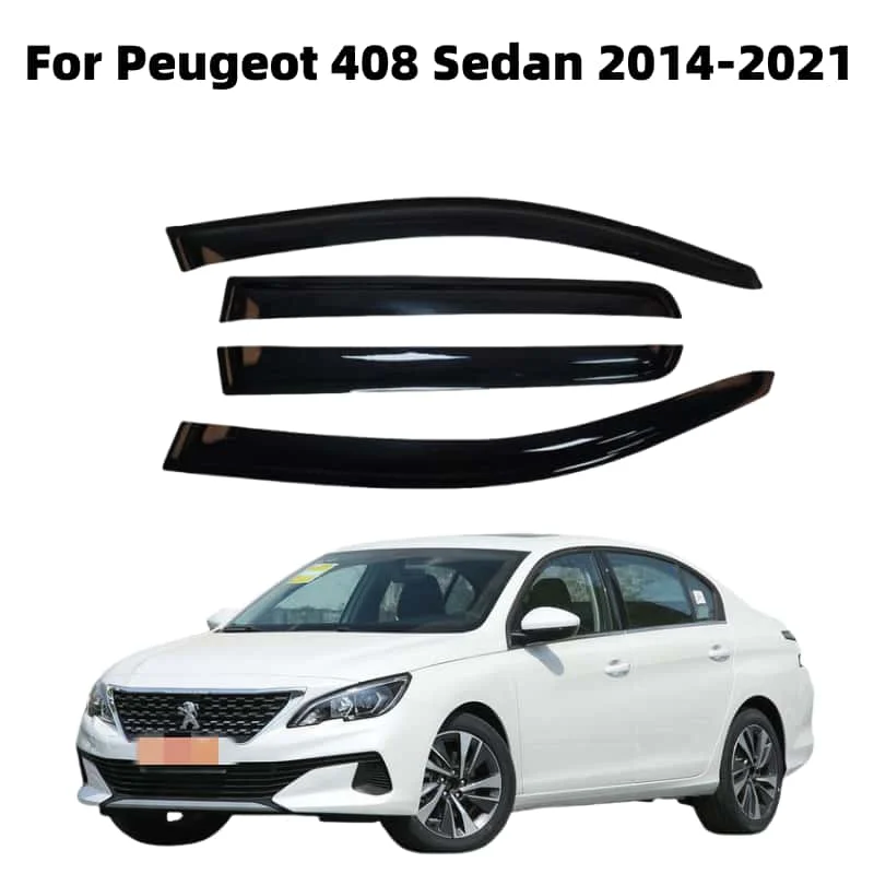 

For Peugeot 408 Sedan 2014-2021 Car Accessories Window Visors Rain Sun Guard Vent Wind Deflector Weathershield Moulding Trim