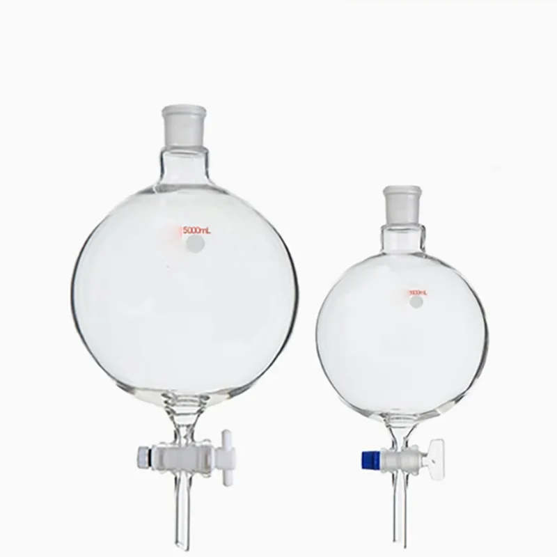 

Spherical liquid separating funnel 10000ml 20000ml spherical flask large funnel glass tetrafluoropiston