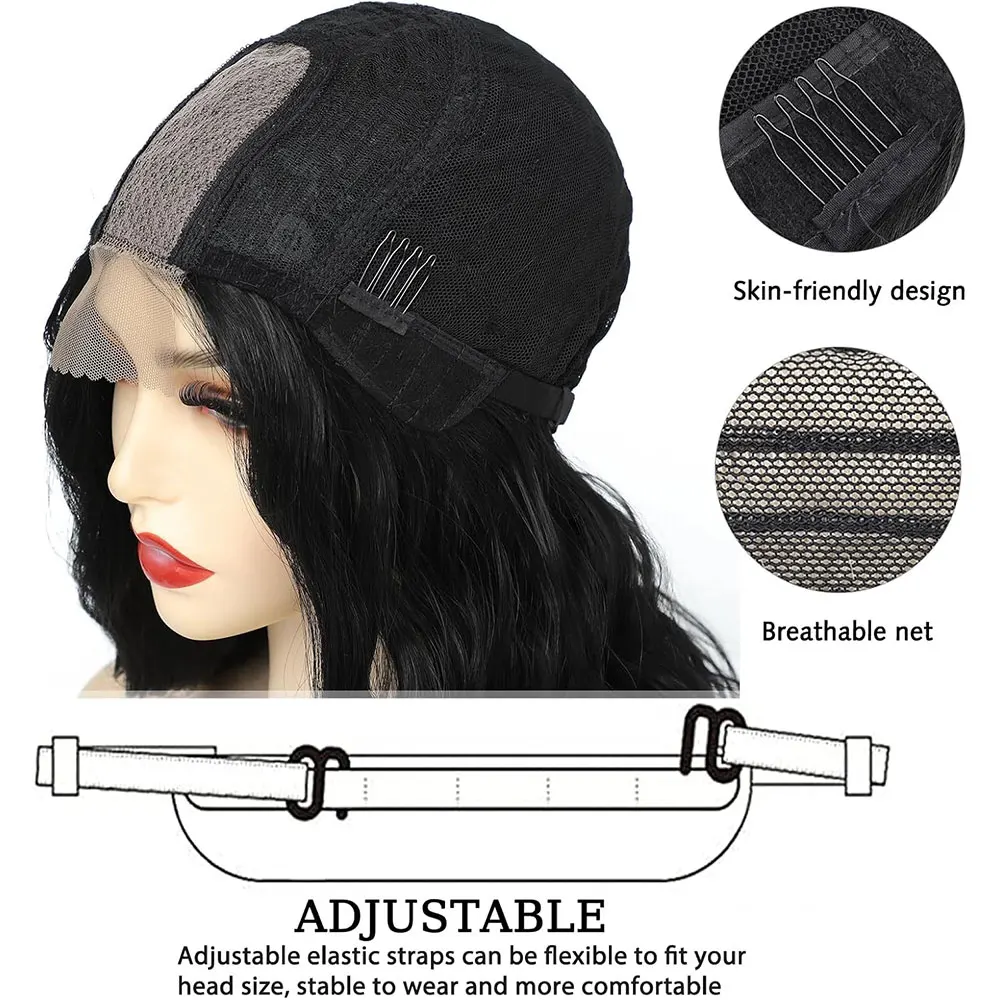 วิกผมบ๊อบหยักหยิกสังเคราะห์สั้นธรรมชาติวิกผมไฟเบอร์ทนความร้อนสําหรับผู้หญิงใช้ทุกวัน