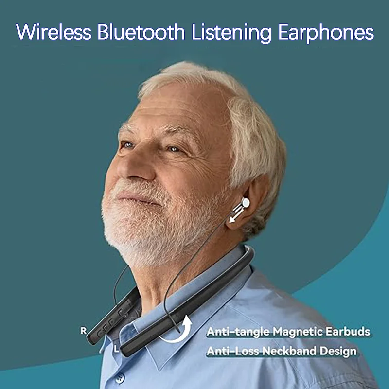 Neck strap hearing Wireless Bluetooth Ear Machine Noise Canceling Headphones For The Elderly Rechargeable Hearing Aid amplifier