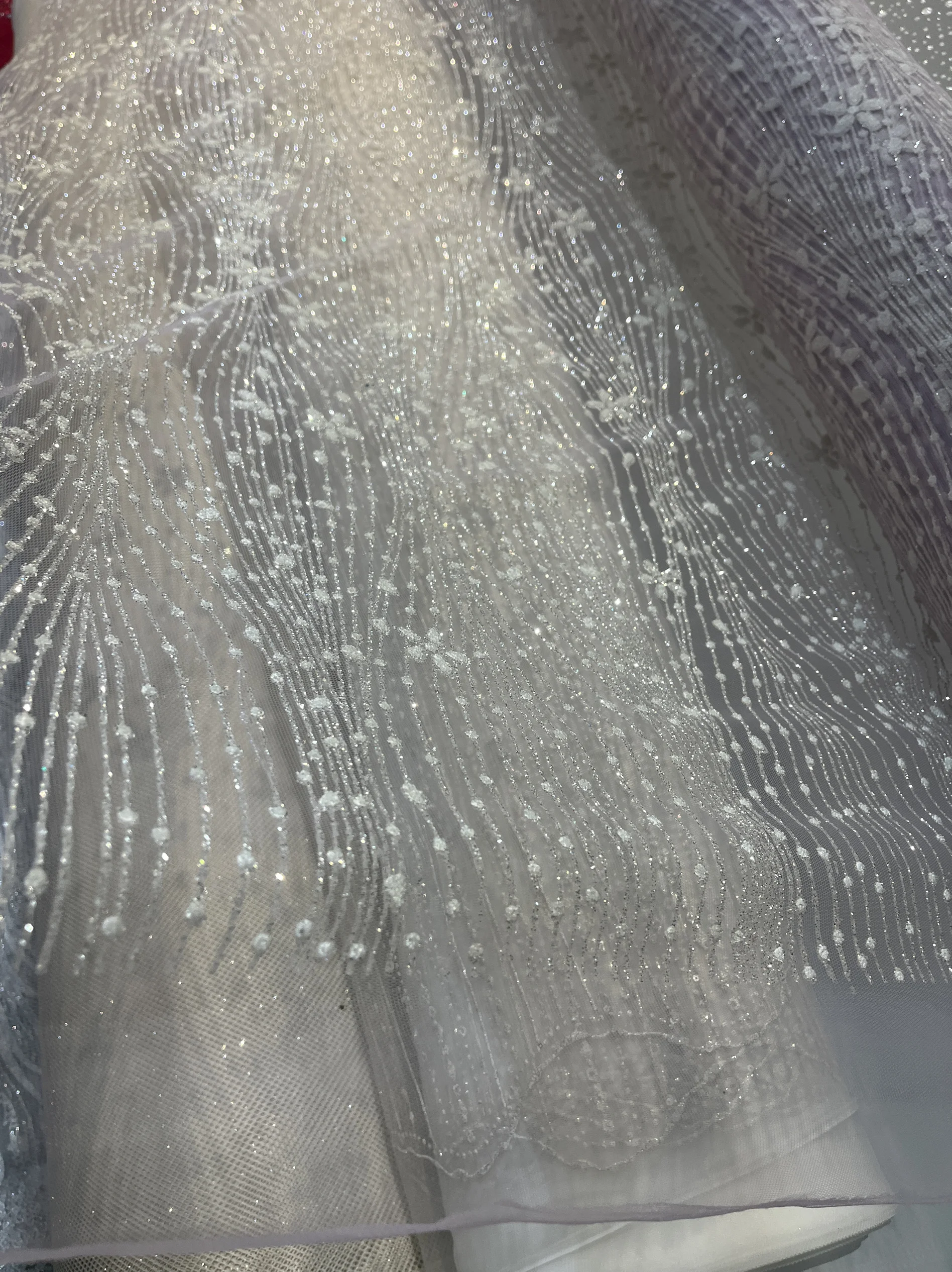 Cospargere paillettes argento rami di fiori maglia cucire abiti da sposa abiti da sera tessuti di pizzo moda accessori fai da te fatti a mano