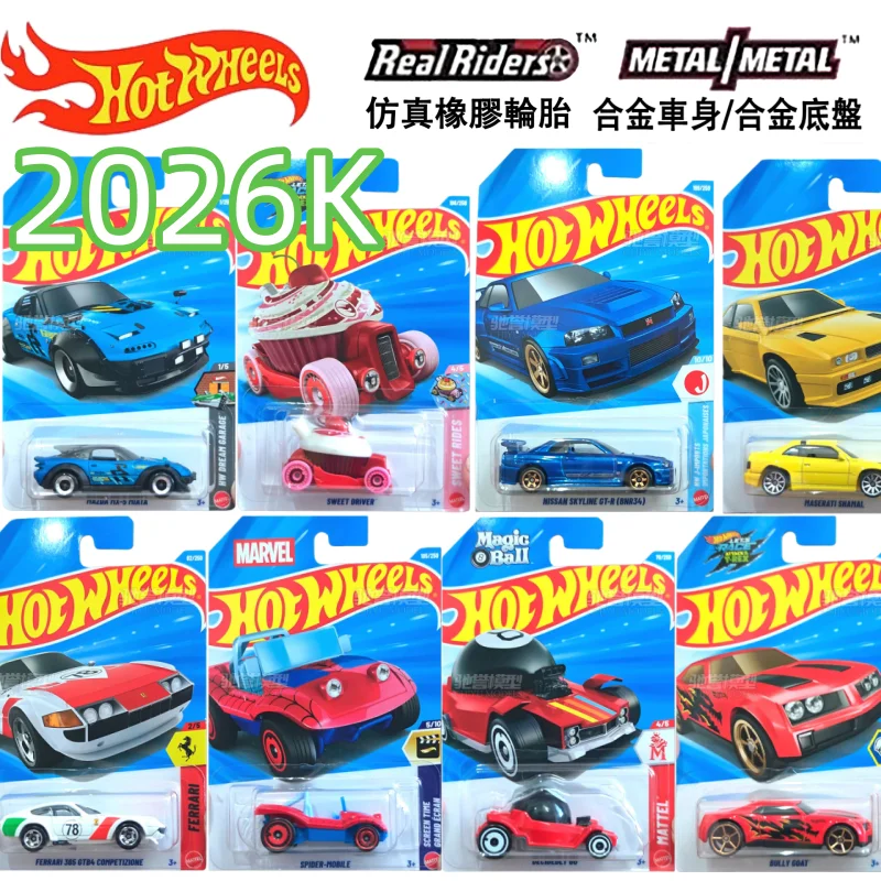 

2026K Hot Wheels Premium Alloy Car Model BMW M4 GT3 Nissan GTR Ferrari Porsche F1 Racing Mini Vehicle Collectible Display Gift