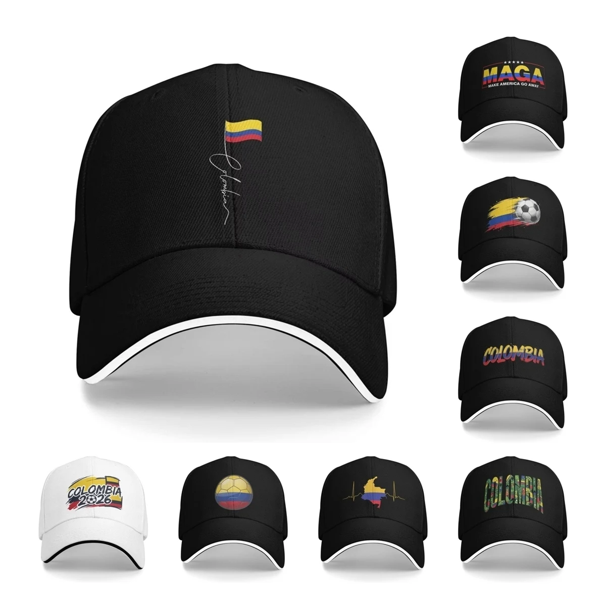 Gorra de Béisbol Casual con Bandera de Colombia para Hombre y Mujer, Gorra de Sol con Visera, Estilo Snapback