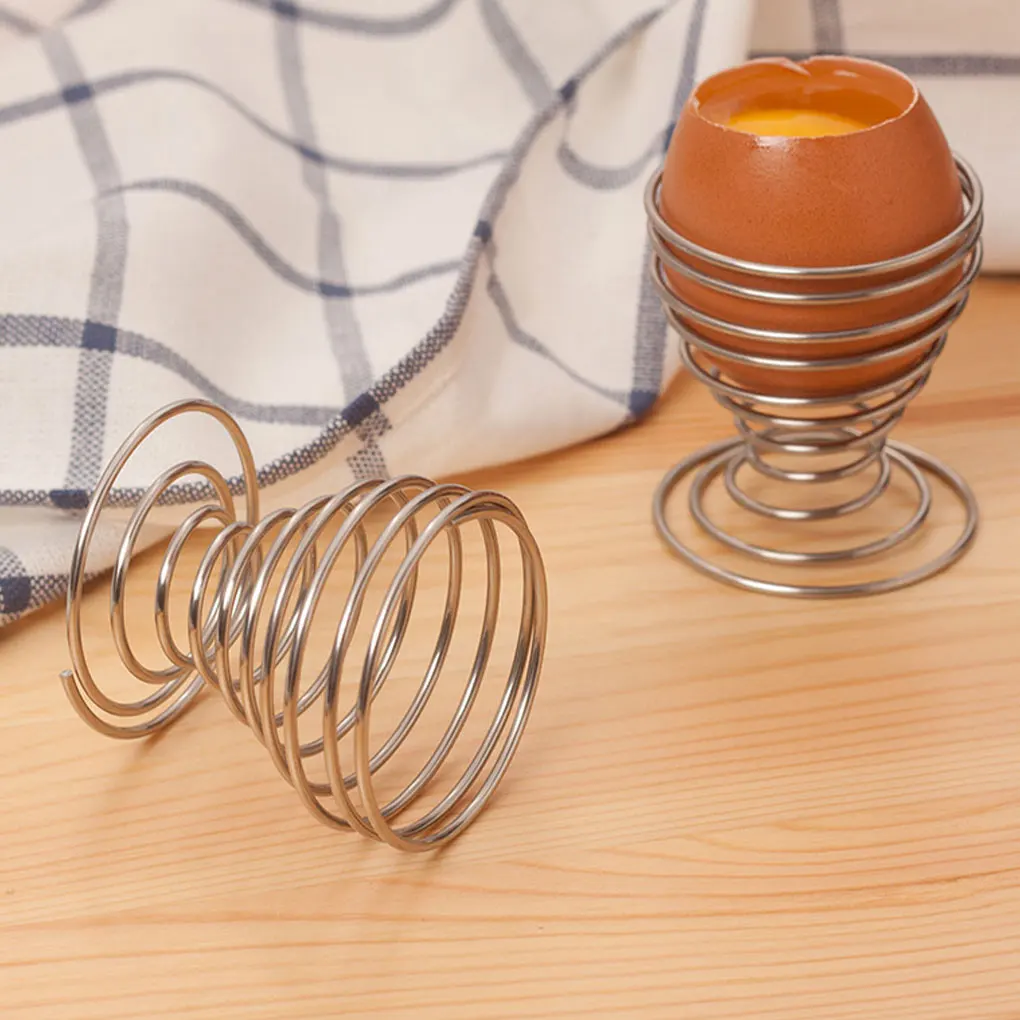 Metal Egg Cup Stainless Steel Silver Holder Light Spring Utensil Household Restaurant Tool Non-stick Washable Bracket