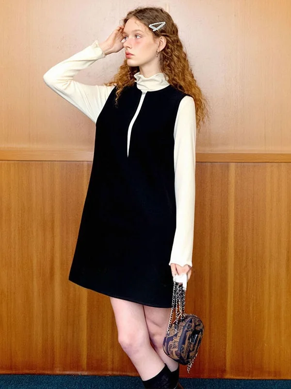 

Женское шерстяное платье-жилет ZhuoZhi Hepburn с V-образным вырезом, весна 2026, новинка, повседневное, А-силуэт