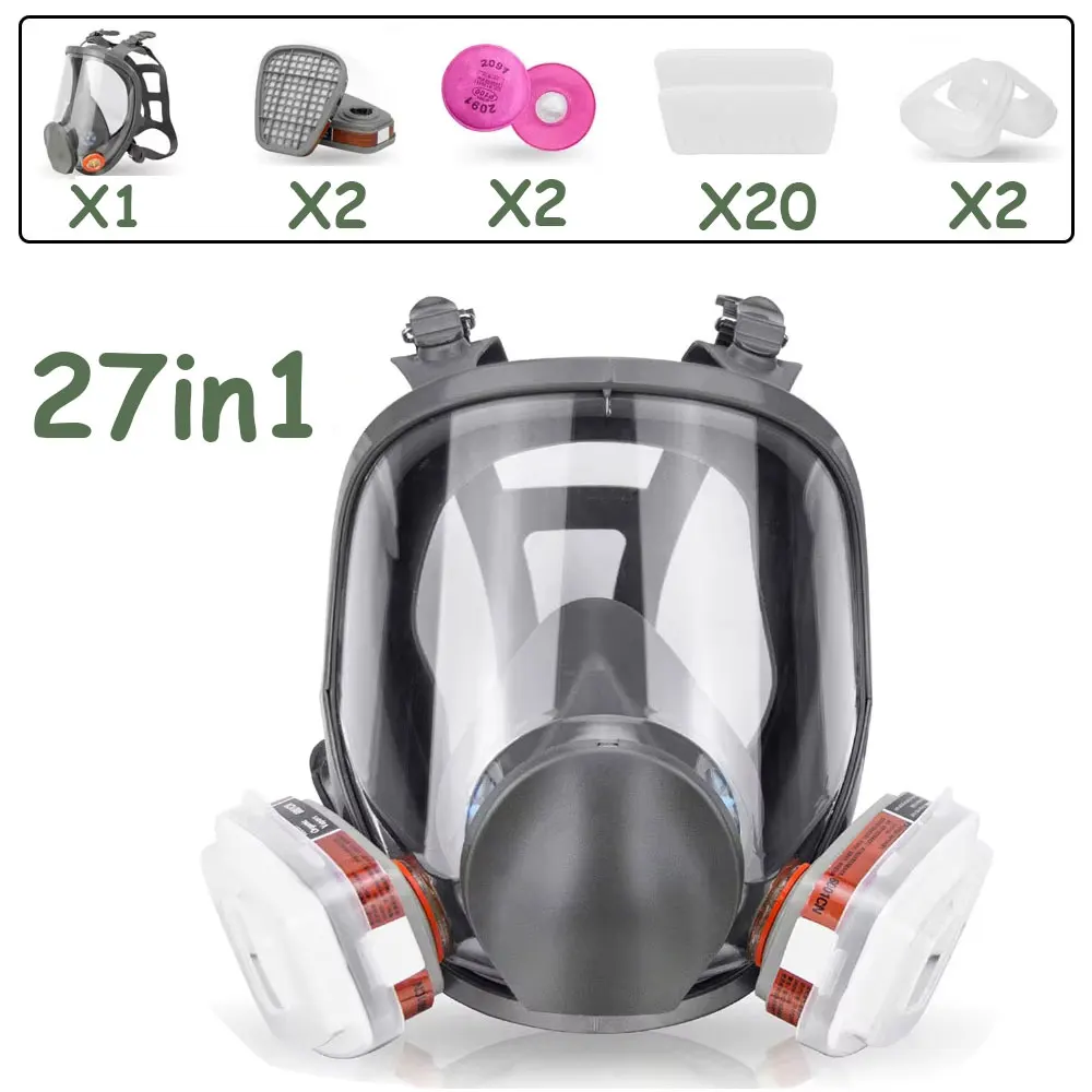 

6800, противотуманный противогаз, анфас, промышленная окраска, распылительный респиратор, безопасный рабочий фильтр, пыленепроницаемый, защита от формальдегида