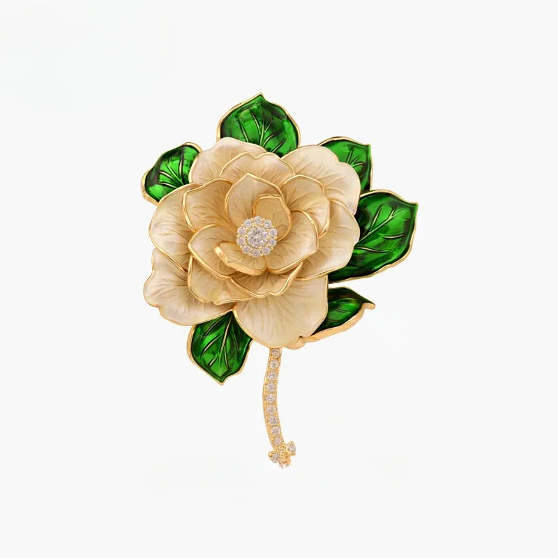 Blooming Beautiful Elegant Temperament Camellia Brooch