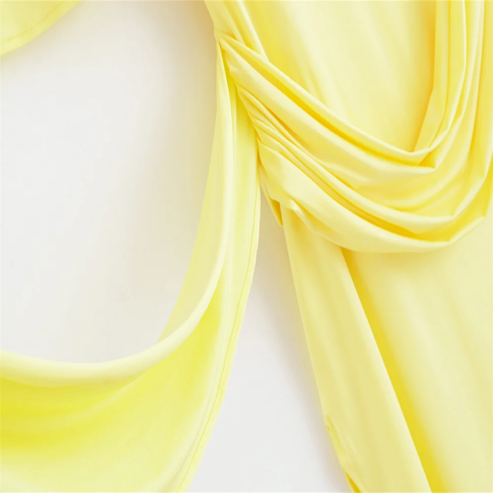 Outono novo temperamento feminino gola alta sem costas em camadas decorativas vestido longo plissado