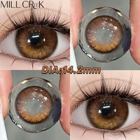 MILL CREEK Brown Contact Lenses with Prescription 2pcs Colorful Korean Fashion Lenses Yearly Makeup Contact Lens Beauty Pupils