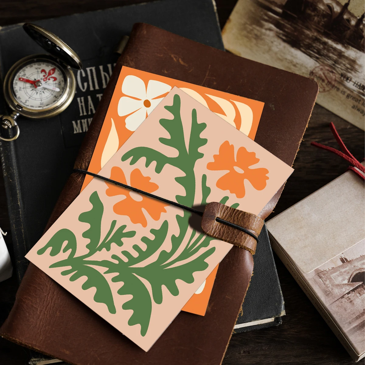12 Stück botanische Strichzeichnungen Wandkarten mit Aufkleber, dekorative Postkarten, Geschenk für Zuhause, Büro, Wanddekoration, DIY-Fotoalbum, Sammelalbum – Detail 2
