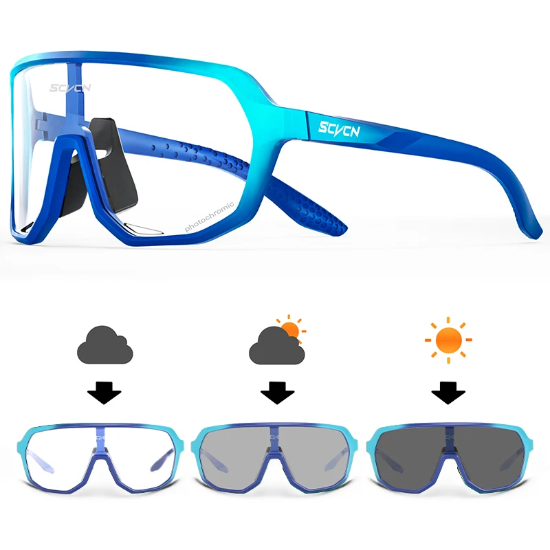 SCVCN Radfahren Gläser UV400 Photochrome Sonnenbrille Männer Sonne Mountainbike Straße Fahrrad Brillen Sport Laufen MTB Zyklus Gogg 3
