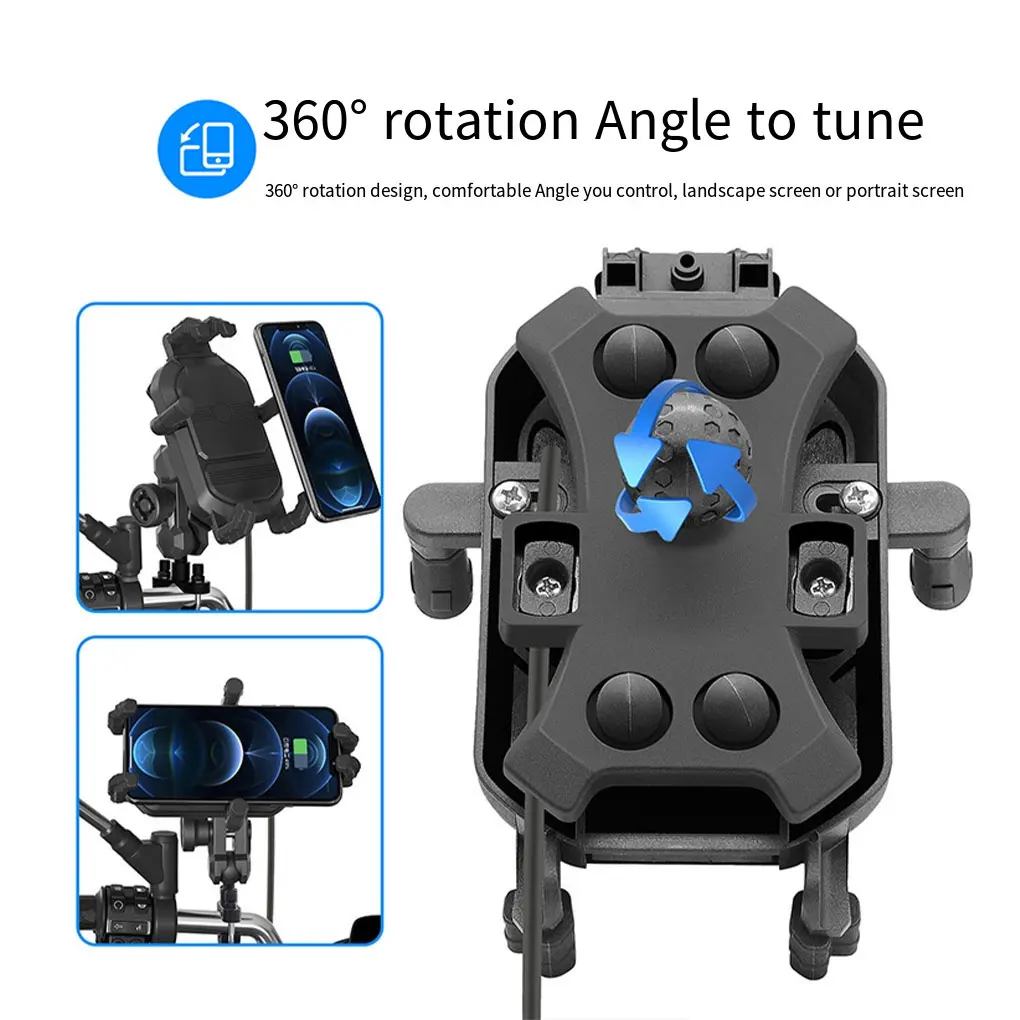 

Беспроводное зарядное устройство, держатель для телефона, противоударное крепление для мобильного телефона на мотоцикле