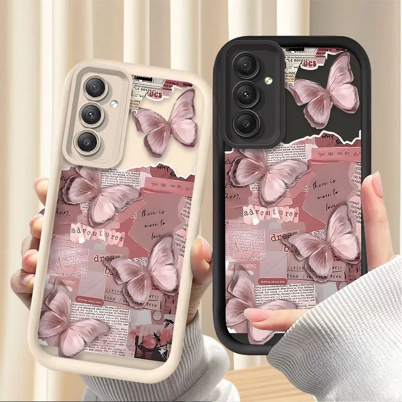 Pink Butterfly Aesthetic Case for Samsung Galaxy A54 A05 A05S A34 A24 A14 A53 A33 A23 A13 A52 A52S A32 A22 A12 A71 A51 A31 A50