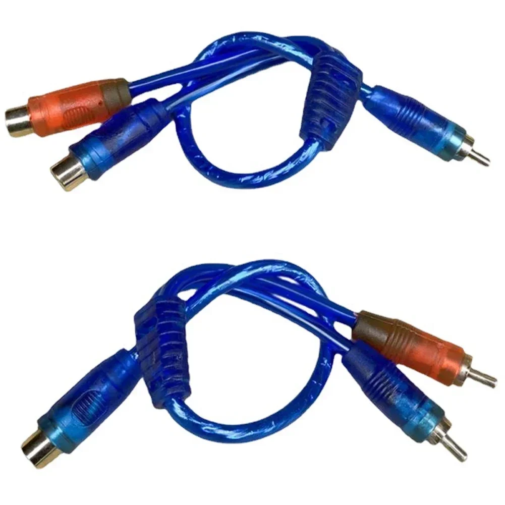 1 Female To 2 Males RCA Audio Cable Car Cord Cables 