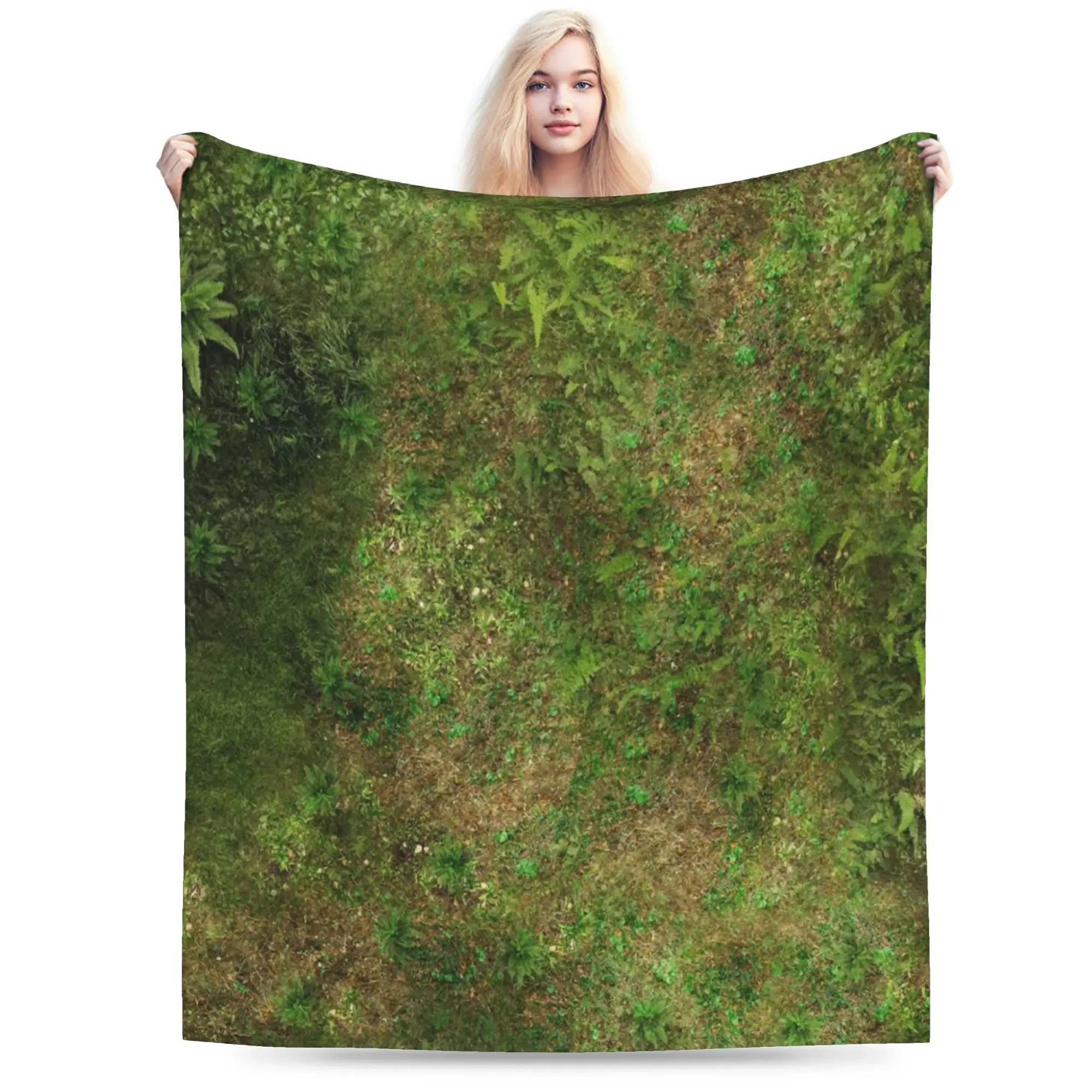 Grass Battlemat Grassland Land Greenery Blankets Soft Fleece Cozy Gifts  Throw Blankets Bedding Throws