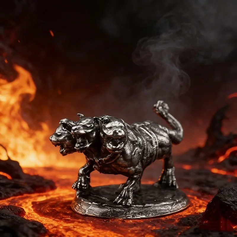 2026 Dark Series Hell's Cerberus Three Headed Dog Metal Miniatures Collectible Soldier Model Ornament