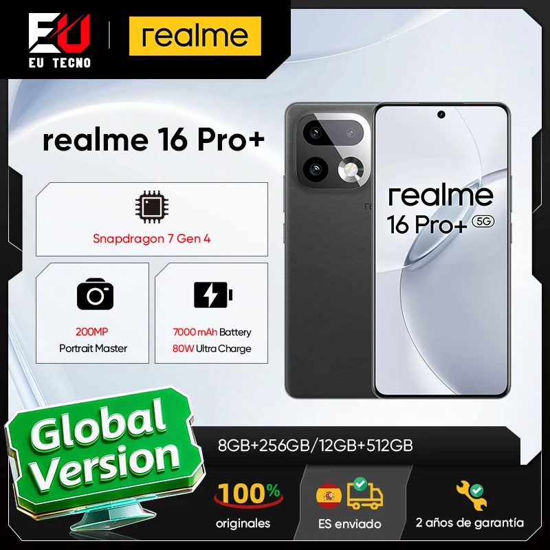 Nuevo lanzamiento: versión para la UE realme 16 Pro Plus 5G, smartphone con cámara LumaColor de 200 MP, batería de 7000 mAh y pantalla AMOLED de 144 Hz