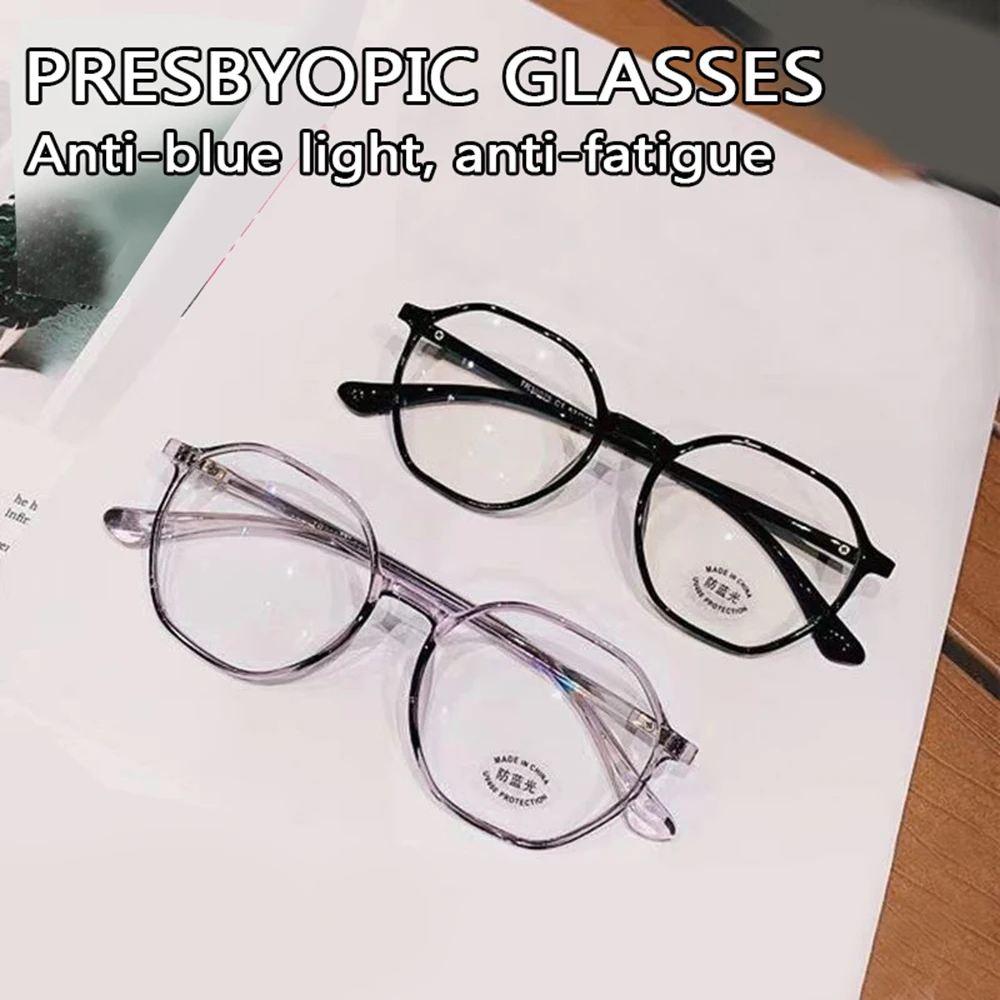 Anti Blue Light Transparent Reading Glasses For Women Middle-aged Elderly Presbyopia Glasses Ultra-light Glasses +1.0 To +4.0