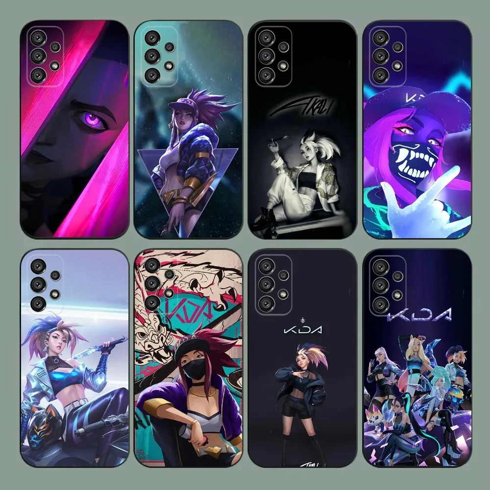 

L-LOL-KDA Akali Phone Case For Samsung Galaxy A20,A21s,A22,A31,A32,A52,A53,A72,73,A80,A91 Soft Black Cover