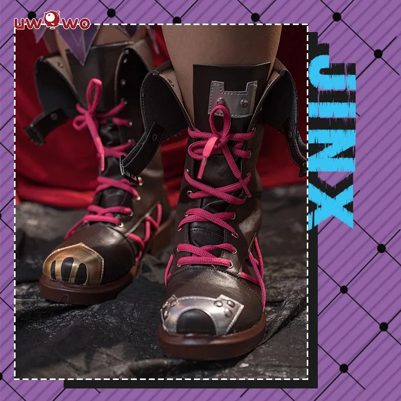 

LQUWOWO Game League of Legends Cosplay LOL Cos Jinx Cosplay Shoes LOL Arcane Young Ver Jinx Shoes