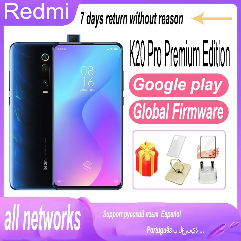 Xiaomi-redmi K20 Pro Smartphone Firmware Global Edição Premium 9t Qualcomm Snapdragon 855plus 6.39 Polegada 48mp 20mp