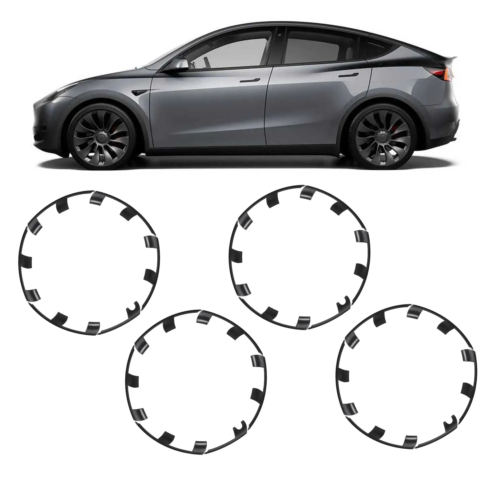 21 Inch Wheel Rim Protector Guard Scratch Resistant Hubcap Rim Patch Replacement for Tesla Model Y Performance 2021 to 2023