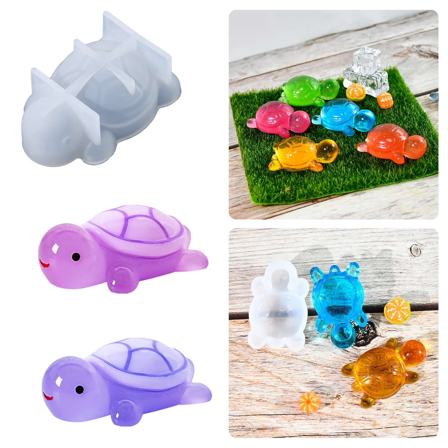 diy micro landscape small turtle drop plastic mold blind bag mini desktop resin ornaments