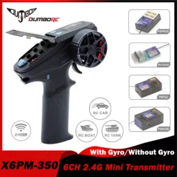 DUMBORC 6CH X6PM-350 2.4G Mini Transmitter 4.8-12V with Gyro Receiver P4FMG/P6FG/P6DCG Radio System for RC Car Boat Tank Model
