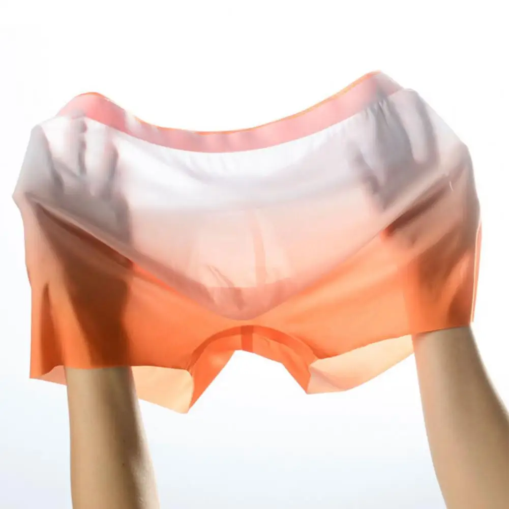Men Shorts Briefs Slim Fit Men Underwear High Elasticity Men's Gradient Color Ice Silk Underwear Seamless U-convex Shorts