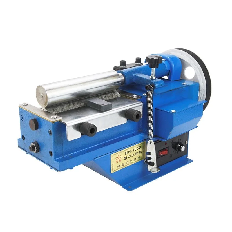 Small Semi-automatic Adhesive Coating Gluing Machine For Paper Luggage Bags Shoe Insoles Edge Gluing-Tabletop 220V Easy