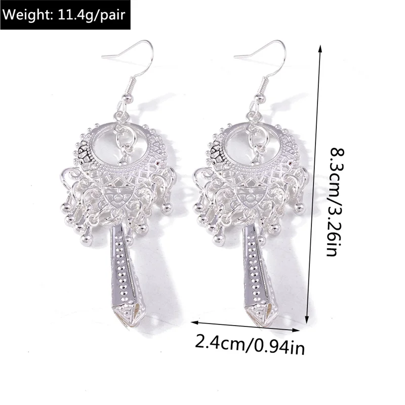 Aihua Silberfarbene Lange Quasten-Ohrhänger mit Pfau- und Schmetterlingsmotiv für Damen, Hochzeits- und Party-Schmuck, Geschenke, Trendige Ohrringe – Detail 18