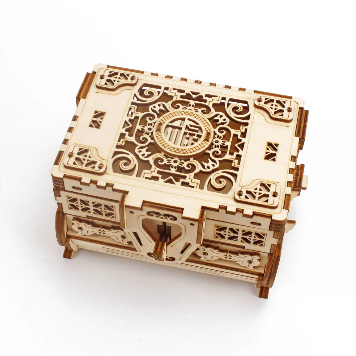 3d Wood Jewelry Box Puzzle for Child Adult Assembly Mechanical Necklace Ring Cosmetics Case To Build DIY Handmade Model Toys