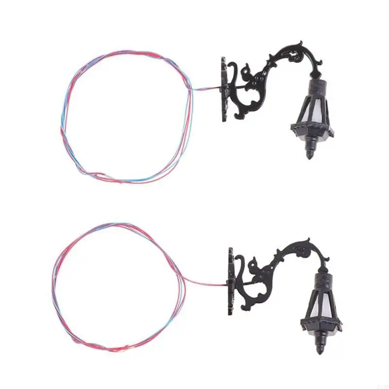 

F19F 2pcs теплые белые светодиодные настенные лампы портативные для кукольных домов и моделей песчаного стола