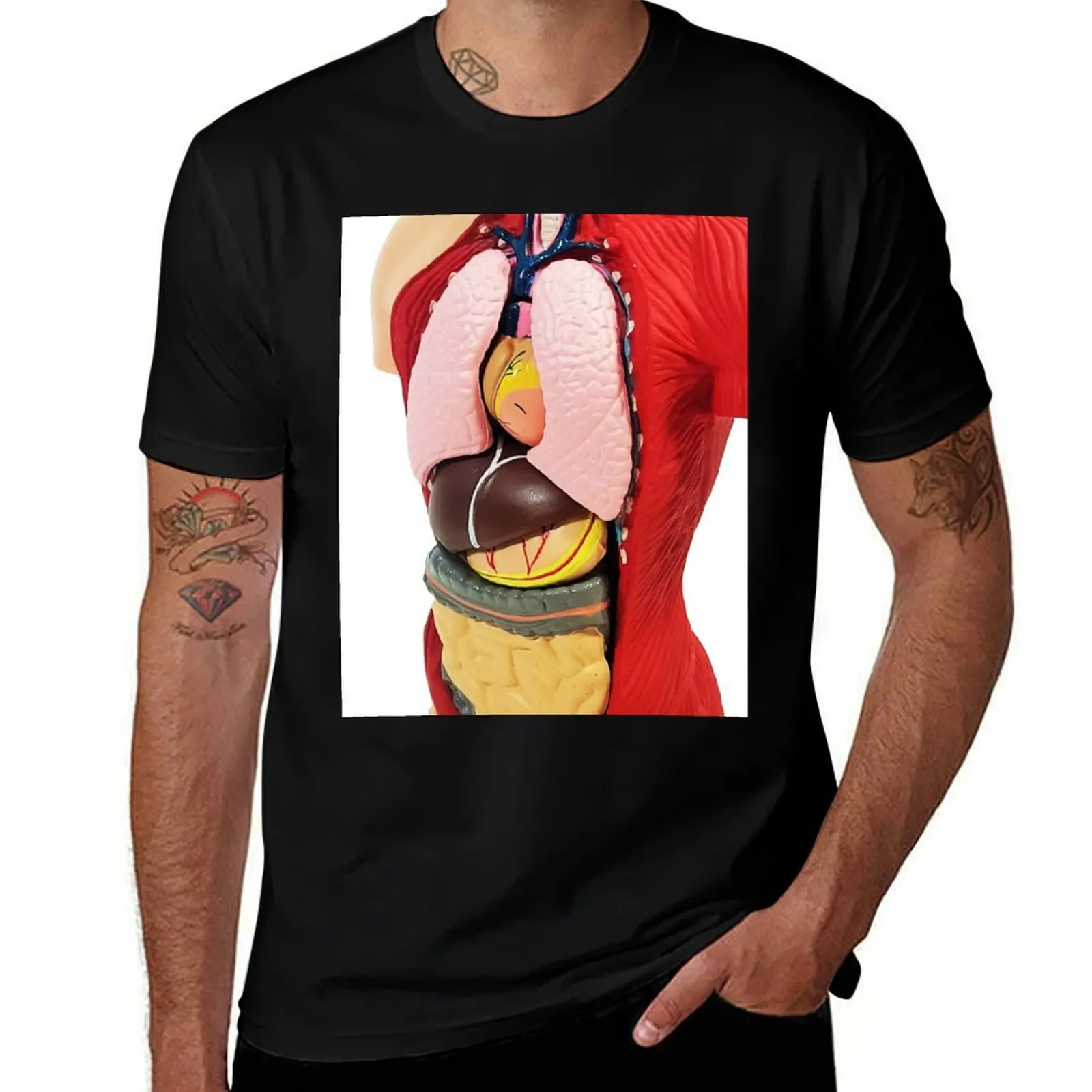 

dark humor man shirt funny Torso shirt custom t Anatomy Human Model shirts t T-Shirt cotton t print