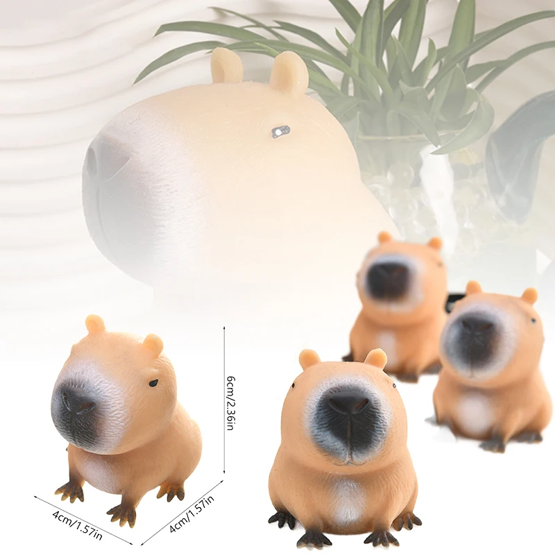 1PC Cute Cartoon Capybara Squeeze Toy Stress Relief Funny Animal Squeeze Toy Capybara Shape Pinch Toys Relax Gifts